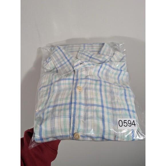 Tommy Bahama Mens Plaid 100% Linen Button Down Casual Shirt Sz L Preppy Coastal - Picture 10 of 10